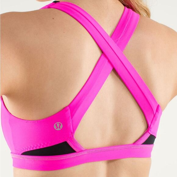 Lululemon Run: Stuff Your Bra II in Raspberry Glo Light / Black Athleisure - Picture 1 of 5